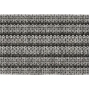 Luxury Washable Kenner Black 1\'8\" x 2\'6\" Rug