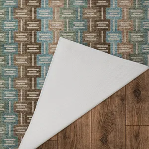 Luxury Washable Kenner Brown 1\'8\" x 2\'6\" Rug