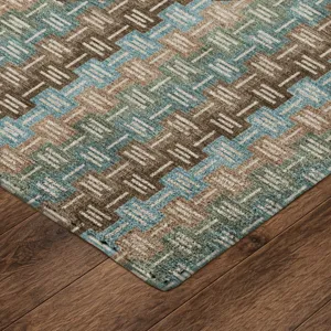 Luxury Washable Kenner Brown 1\'8\" x 2\'6\" Rug