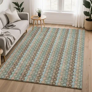 Luxury Washable Kenner Brown 9\' x 12\' Rug
