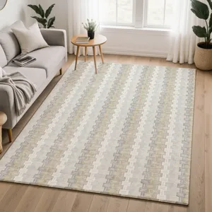 Luxury Washable Kenner Ivory 8\' x 10\' Rug