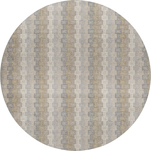 Luxury Washable Kenner Ivory 8' x 8' Round Rug