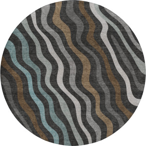 Luxury Washable Kenner Black 8' x 8' Round Rug