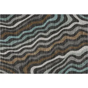 Luxury Washable Kenner Black Rug