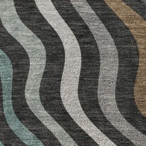Luxury Washable Kenner Black 2\'3\" x 7\'6\" Runner Rug