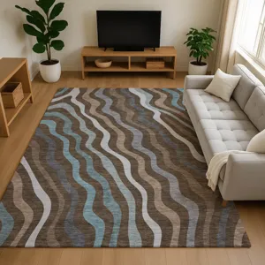 Luxury Washable Kenner Chocolate 9\' x 12\' Rug