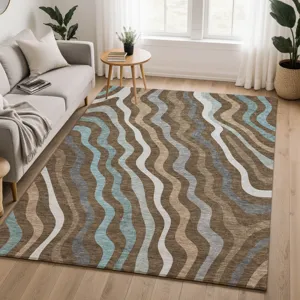 Luxury Washable Kenner Chocolate 9\' x 12\' Rug