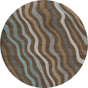 Luxury Washable Kenner Chocolate 8' x 8' Round Rug