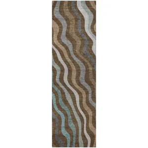 Luxury Washable Kenner Chocolate 2'3" x 7'6" Runner Rug