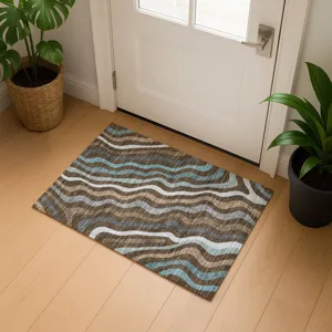 Luxury Washable Kenner Chocolate 1\'8\" x 2\'6\" Rug