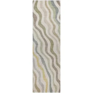 Luxury Washable Kenner Ivory 2'3" x 7'6" Runner Rug