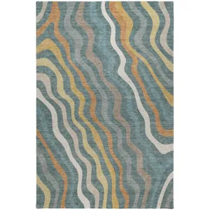 Luxury Washable Kenner Teal Rug