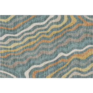 Luxury Washable Kenner Teal Rug