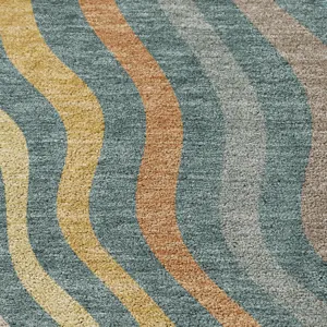 Luxury Washable Kenner Teal 9\' x 12\' Rug