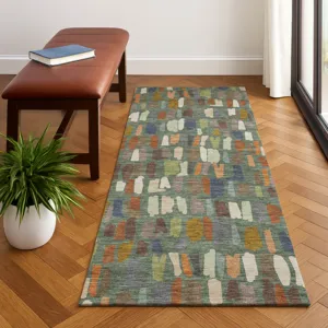 Luxury Washable Kenner Basil 2\'3\" x 7\'6\" Runner Rug