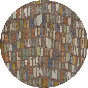 Luxury Washable Kenner Chocolate 8' x 8' Round Rug