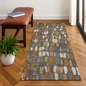 Luxury Washable Kenner Chocolate 2\'3\" x 7\'6\" Runner Rug