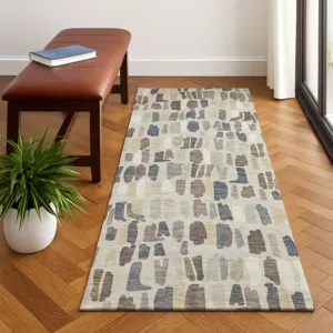 Luxury Washable Kenner Linen 2\'3\" x 7\'6\" Runner Rug