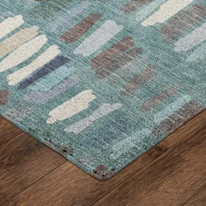 Luxury Washable Kenner Teal 3\' x 5\' Rug