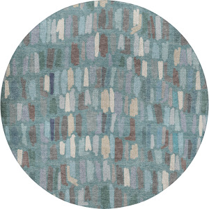 Luxury Washable Kenner Teal 8' x 8' Round Rug