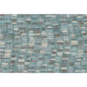 Luxury Washable Kenner Teal Rug