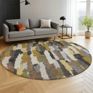 Luxury Washable Kenner Black 8\' x 8\' Round Rug