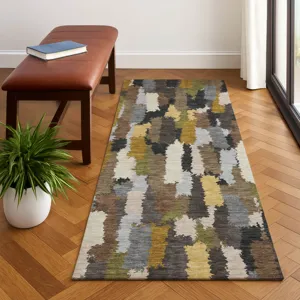 Luxury Washable Kenner Black 2\'3\" x 7\'6\" Runner Rug