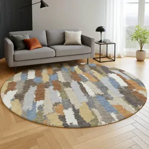 Luxury Washable Kenner Chocolate 8\' x 8\' Round Rug