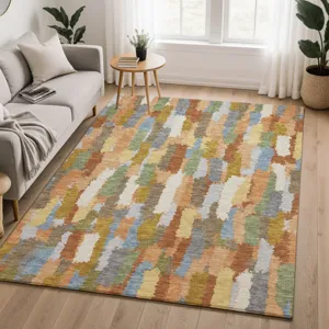 Luxury Washable Kenner Copper 9\' x 12\' Rug