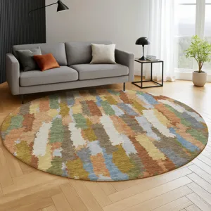 Luxury Washable Kenner Copper 8\' x 8\' Round Rug