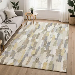 Luxury Washable Kenner Ivory 10\' x 14\' Rug