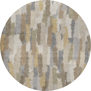 Luxury Washable Kenner Ivory 8' x 8' Round Rug