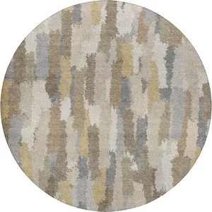 Luxury Washable Kenner Ivory 8' x 8' Round Rug