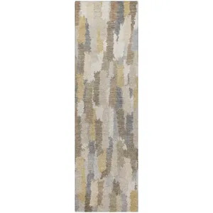 Luxury Washable Kenner Ivory 2'3" x 7'6" Runner Rug