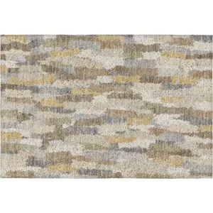 Luxury Washable Kenner Ivory 1\'8\" x 2\'6\" Rug