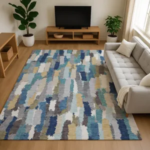 Luxury Washable Kenner Teal 2\'6\" x 3\'10\" Rug