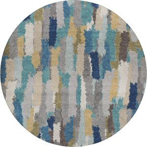 Luxury Washable Kenner Teal 8' x 8' Round Rug