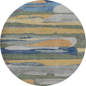 Luxury Washable Kenner Basil 8' x 8' Round Rug