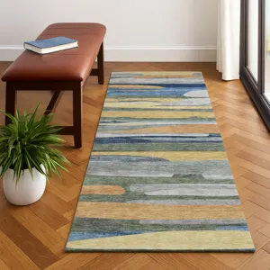 Luxury Washable Kenner Basil 2\'3\" x 7\'6\" Runner Rug