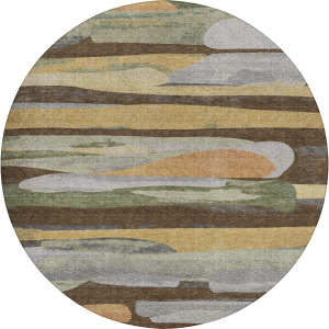 Luxury Washable Kenner Chocolate 8' x 8' Round Rug