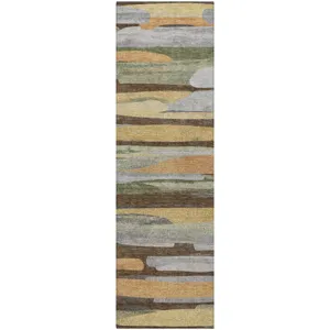 Luxury Washable Kenner Chocolate 2\'3\" x 7\'6\" Runner Rug