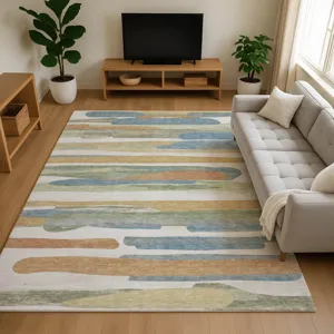Luxury Washable Kenner Ivory 3\' x 5\' Rug