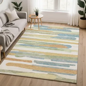 Luxury Washable Kenner Ivory 3\' x 5\' Rug