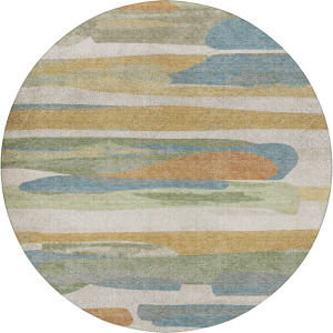 Luxury Washable Kenner Ivory 8' x 8' Round Rug