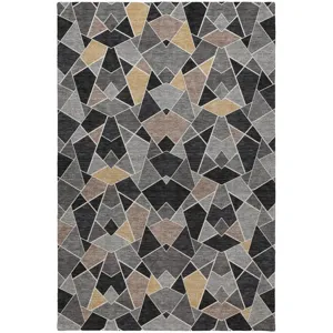 Luxury Washable Kenner Black 9\' x 12\' Rug