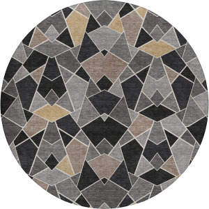 Luxury Washable Kenner Black 8' x 8' Round Rug