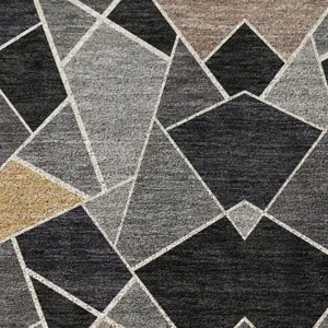 Luxury Washable Kenner Black 9\' x 12\' Rug