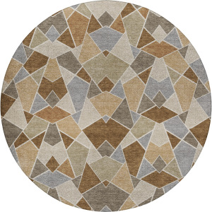 Luxury Washable Kenner Chocolate 8' x 8' Round Rug