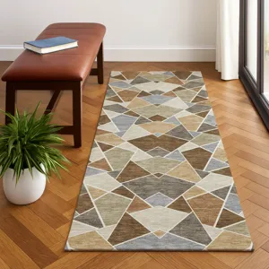 Luxury Washable Kenner Chocolate 2\'3\" x 7\'6\" Runner Rug