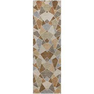 Luxury Washable Kenner Chocolate 2'3" x 7'6" Runner Rug